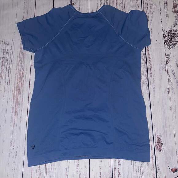 Athleta Blue Power Up Seamless Short Sleeve Tee-XS - Picture 4 of 5
